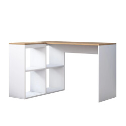 CaliCosy Hoekbureau in eiken- en witdecor l120 cm cassie