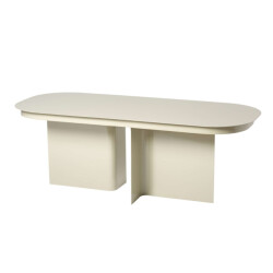 CaliCosy Salontafel met afgerond blad en 2 poten l120 cm alma