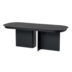 CaliCosy Salontafel met afgerond blad en 2 poten l120 cm alma