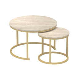 CaliCosy Set van 2 nestende ronde salontafels l70 cm
