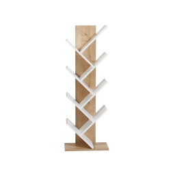 CaliCosy Boekenkast in eiken- en witdecor h129,8 cm tuval