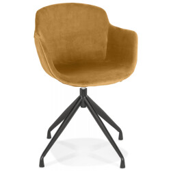 Alterego Designstoel met 'grapin' armleuningen in fluweel
