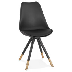 Alterego Zwarte stoel radio 48x56x82 cm
