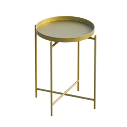 CaliCosy Bijzettafel met rond metalen blad met rand h56 cm parker