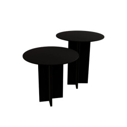 CaliCosy Set van 2 ronde salontafels h45 / h55 cm leo