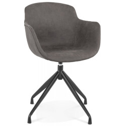 Alterego Design stoel met armleuningen 'sound' in donker microvezel
