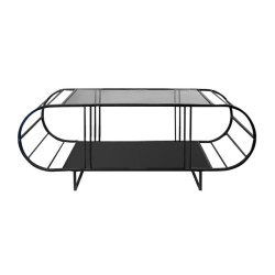 CaliCosy Salontafel met glazen en metalen blad l145 cm windy