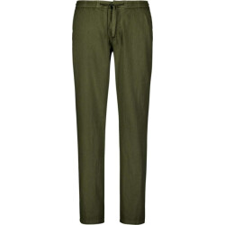 No Excess Pants with linen garment dyed dark moss