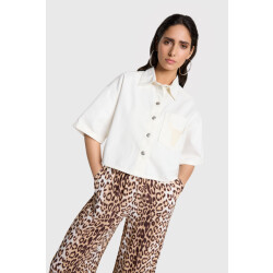 Alix The Label 2507905181 ladies woven cropped blouse