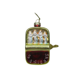House Vitamin Xmas hanger sardines glass 8x3,5x10cm