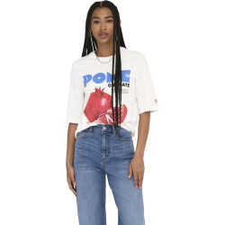 Only Onlphoebe s/s fresh top box jrs cloud dancer/pomeg