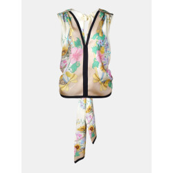 Mucho Gusto ® top teramo crème bloemen luipaardprint