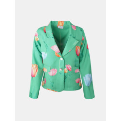 Mucho Gusto ® blazer lesbos groen tulpenprint