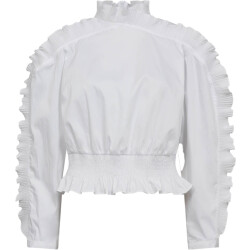 Co'Couture Sannacc ruffle smock blouse white
