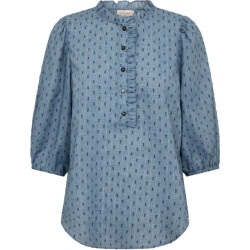 Free Quent Fqdina blouse ruffle detail vintage indigo
