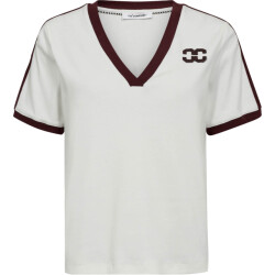 Co'Couture Edgecc stripe v tee offwhite-winered