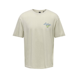 Only & Sons Onskeane rlx ss print tee noos beige