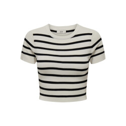 Jacqueline de Yong Jdycirkeline ss crop top ecru dessin