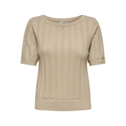 Jacqueline de Yong Jdybeauty ss boat neck glitter pull knt zand