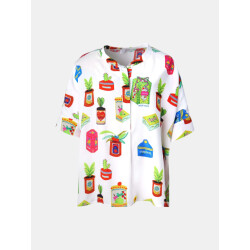 Mucho Gusto ® blouse bréscia plantenpotten patchwork