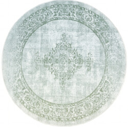 Muratap Istanbul vintage laagpolig vloerkleed rond retro tapijt groen- 240