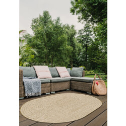 Muratap Brussels vintage buitenkleed – ovaal effen indoor & outdoor vloerkleed –