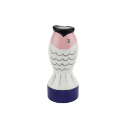 House Vitamin Candle holder fish blue/white/pink 7x7x16,5cm