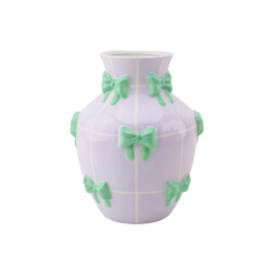 House Vitamin Vase flower vase ribbons dolomite lilac/mint 14x14x19cm