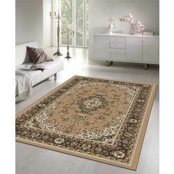Muratap Nain klassiek medaillon laagpolig oosters vloerkleed vintage tapijt -