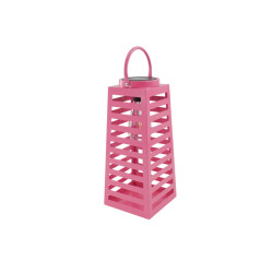 House Vitamin Lamp- lantern solar metal pink 14x32,5cm
