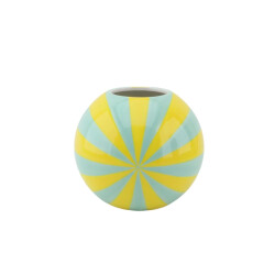 House Vitamin Vase flower vase swirl yellow/mint 15x15x13,5cm
