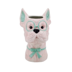 House Vitamin Vase -flower vase dog pink/ mint 13,5x14,5x23cm
