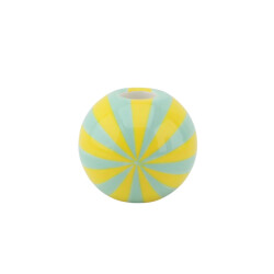 House Vitamin Candle holder swirl- dolomite yellow/mint- 10x10x10cm
