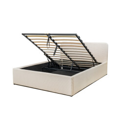 CaliCosy Opbergbed 160x200 cm met hoofdbord bekleed met livy