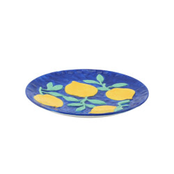 House Vitamin Deco plate- lemons blue/yellow-17,5x17,5x2cm