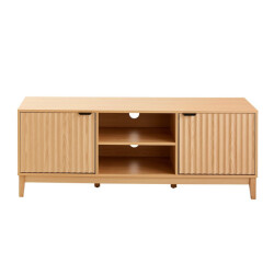 CaliCosy Tv-meubel met 2 open vakken en 2 deuren met geribbelde fronten l140 cm bologne