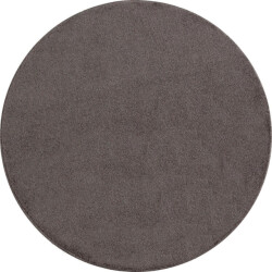 Muratap Outlet rond basics vloerkleed laagpolig effen bruin- 240 cm rond