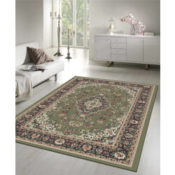 Muratap Nain klassiek medaillon laagpolig oosters vloerkleed vintage tapijt -