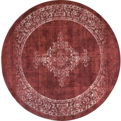 Muratap Istanbul vintage laagpolig vloerkleed rond retro tapijt - 200 cm