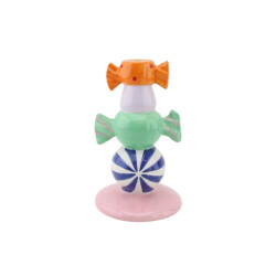 House Vitamin Candle holder stapled toffee candy-multi colour-11x11x18cm