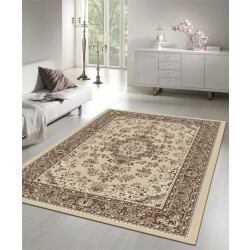 Muratap Nain klassiek medaillon laagpolig oosters vloerkleed vintage tapijt -