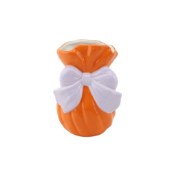 House Vitamin Vase bow dolomite orange/lilac 11x10x16cm