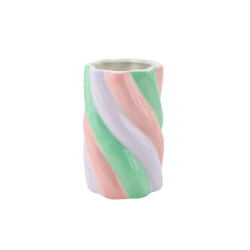 House Vitamin Vase marshmellow dolomite pink/mintgreen/lilac 10x10x15cm