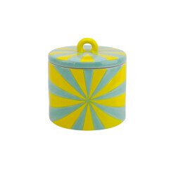 House Vitamin Deco jar swirl dolomite yellow/mint 11x11x11,5cm