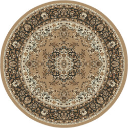 Muratap Nain klassiek medaillon rond laagpolig oosters vloerkleed vintage tapijt -
