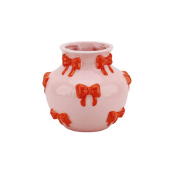 House Vitamin Vase flower vase ribbons dolomite pink/orange 14,5x14,5x13cm