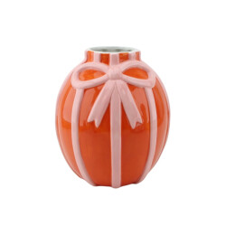 House Vitamin Vase flower vase ribbon dolomite orange/pink 17x17x17,5cm