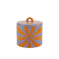 House Vitamin Deco jar swirl dolomite orange/lilac 11x11x11,5cm