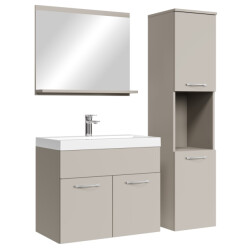 Badplaats Badkamermeubel set montreal 60 x 35 cm beige badmeubel met spiegel