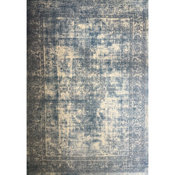 Muratap Istanbul vintage laagpolig vloerkleed retro tapijt blauw- 80x150 cm